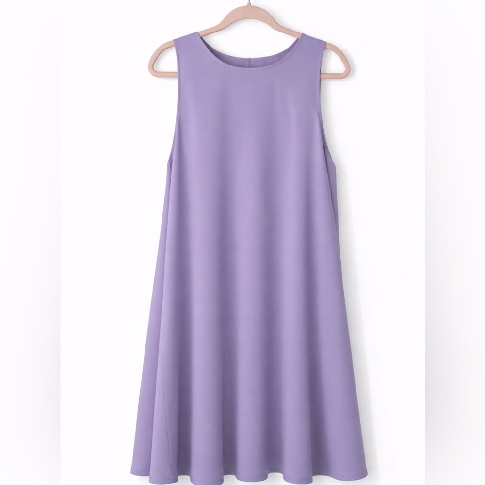 LOFT Outlet Women’s Lavender Ruffle Back Swing Dress – Size XL - Picture 4 of 6